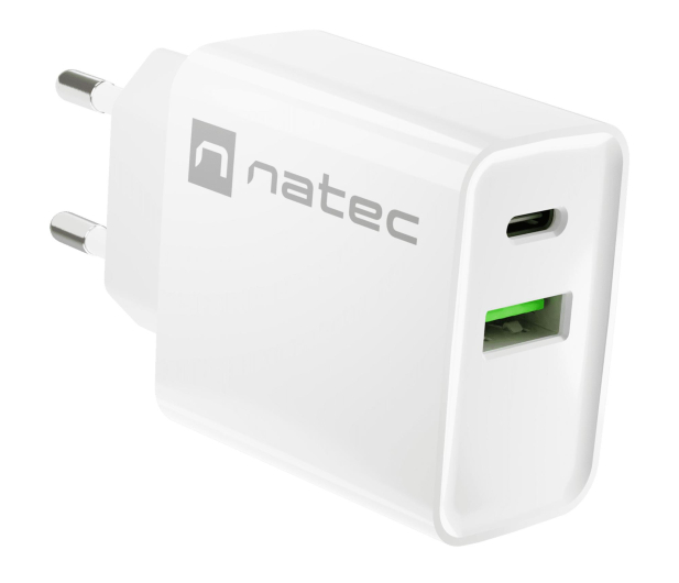 Natec RIBERA 1X USB-A + 1X USB-C 20W BIAŁA - 1480408 - zdjęcie
